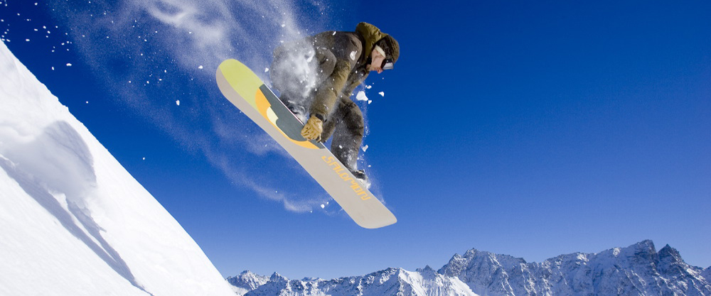 Springender Snowboarder banner